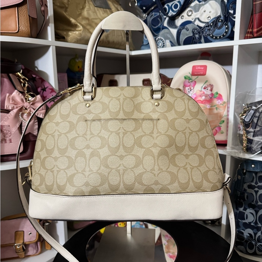 Coach Tan and Cream Sierra Satchel Bag - Picture 6 of 12